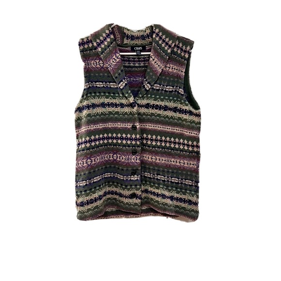 Women's Chaps Multi-colored Sweater Vest Size M - Picture 1 of 4
